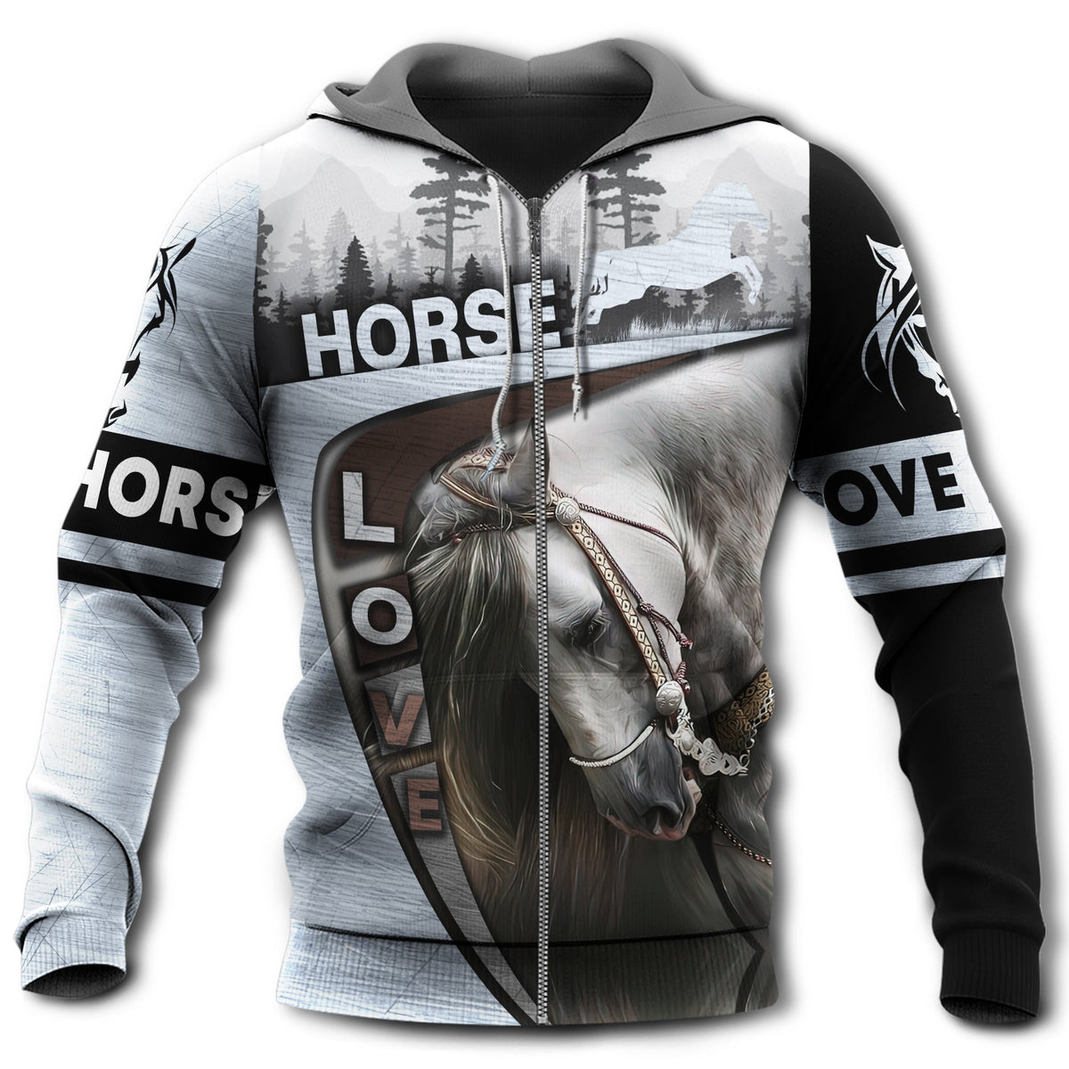 Beautiful Horse Forest Hoodie For Country Outings Travel Days And Relaxed Streetwear