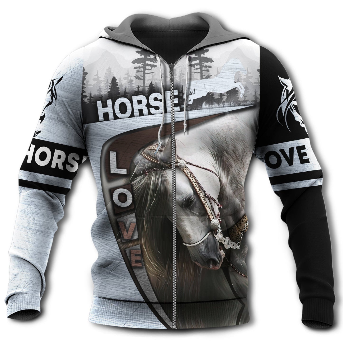 Beautiful Horse Forest Hoodie For Country Outings Travel Days And Relaxed Streetwear