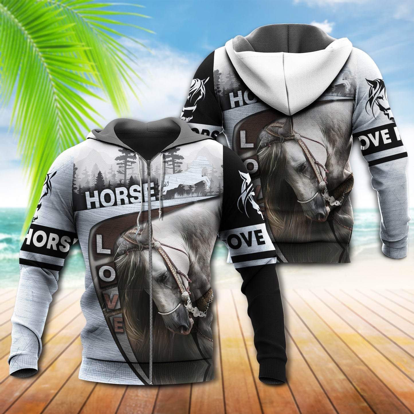 Beautiful Horse Forest Hoodie For Country Outings Travel Days And Relaxed Streetwear