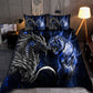Blue Dragon And Tiger Battle Bedding Cover For Fantasy Bedroom Decor