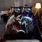 Wolf And Raven Combat Bedding Cover For Norse Bedroom Decor
