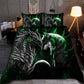 Green Dragon And Wolf Fantasy Bedding Cover For Fantasy Bedroom Decor