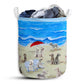 Small Size Bedlington Terrier In Beach Laundry Basket For Bathroom Bedroom Storage