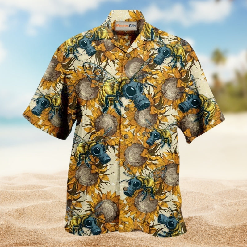 Bees And Sunflowers Hawaiian Shirt For Summer Gatherings Nature Fans And Comfortable Vacation Style