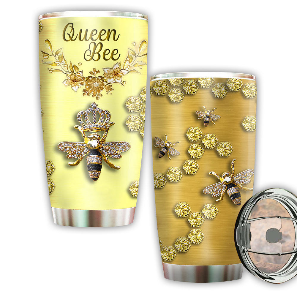 Bee Jewelry Golden 20 Oz Tumbler For Coffee Travel And Daily Drinks