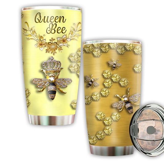 Bee Jewelry Golden 20 Oz Tumbler For Coffee Travel And Daily Drinks