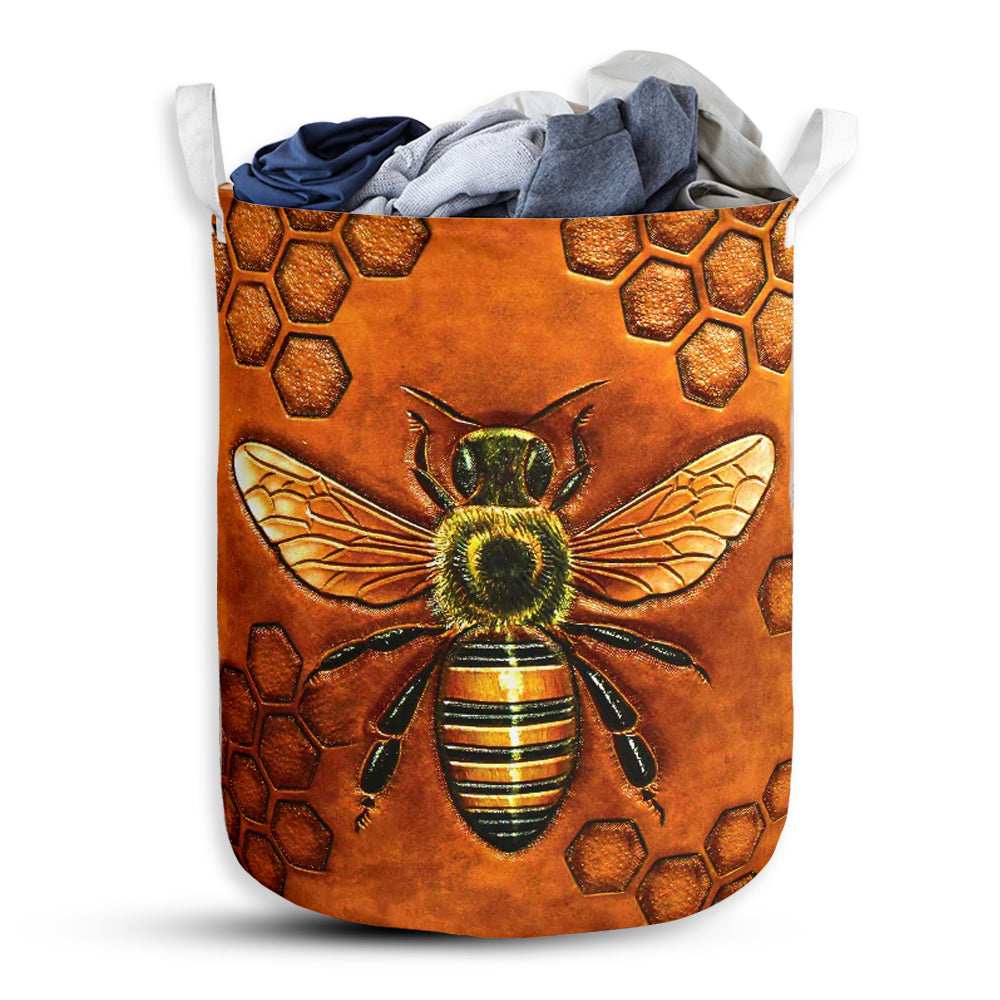 Small Size Bee Yourself Sky Orange Laundry Basket For Bathroom Bedroom Storage