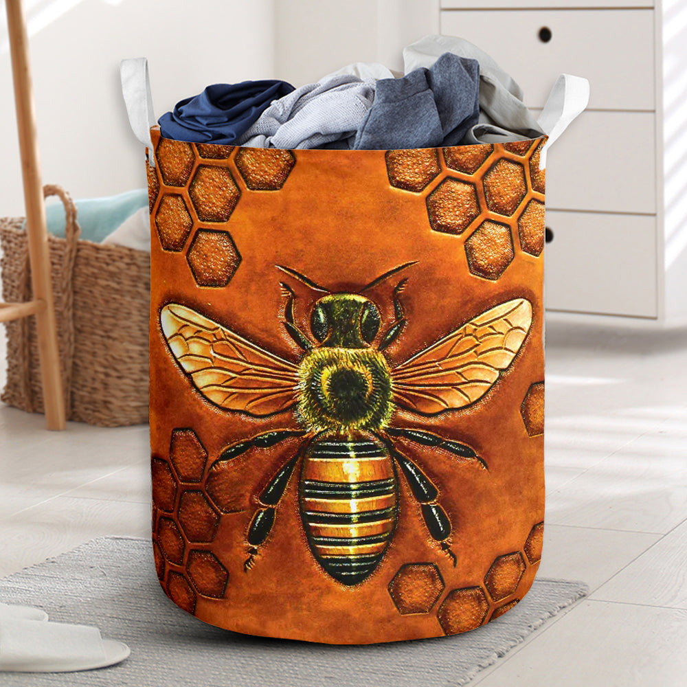 Bee Yourself Sky Orange Laundry Basket For Room Home Organizer