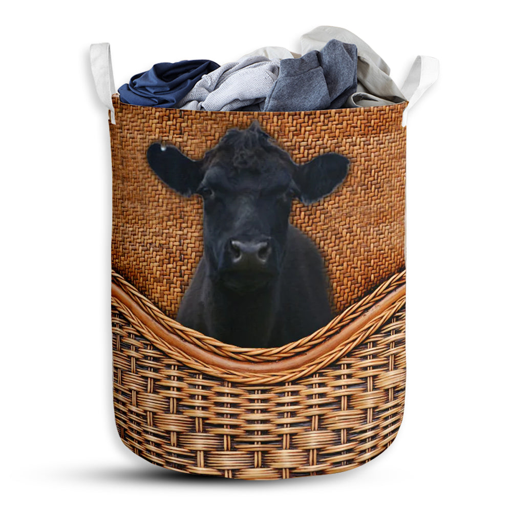 Small Size Cow Beef Cattle Cow Rattan Texture Laundry Basket For Bathroom Bedroom Storage