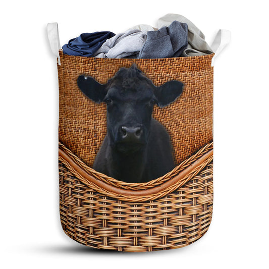Small Size Cow Beef Cattle Cow Rattan Texture Laundry Basket For Bathroom Bedroom Storage