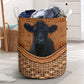 Cow Beef Cattle Cow Rattan Texture Laundry Basket For Room Home Organizer