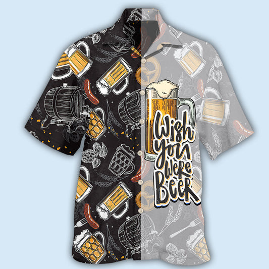 Wish Beer Hawaiian Shirt For Summer Vacation, Beach Travel, And Casual Wear