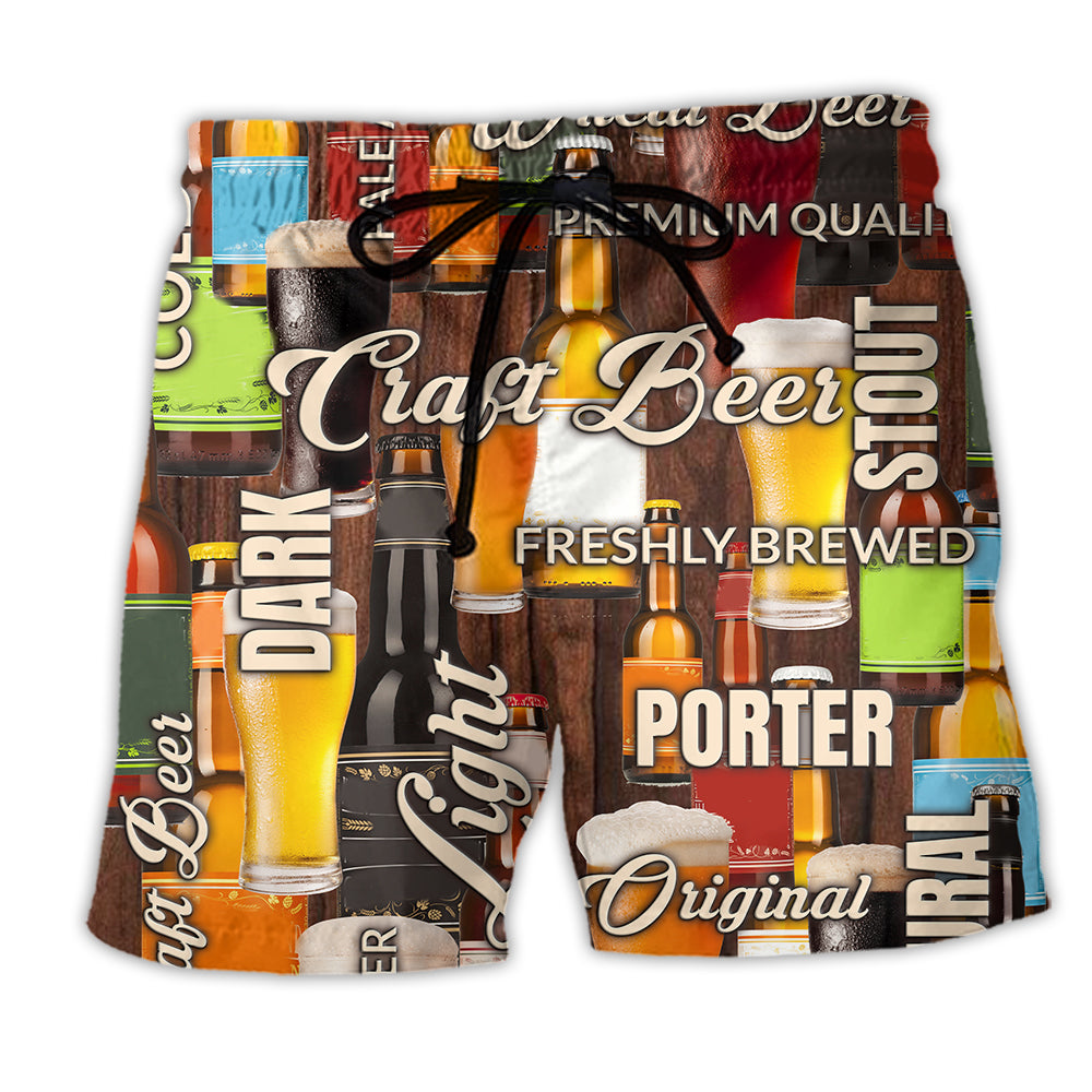 Beer Craft Factory Original Beach Shorts For Cookouts And Relaxed Summer Gatherings