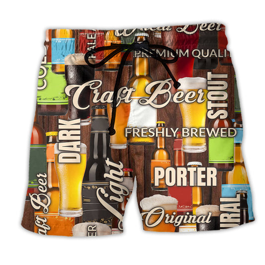 Beer Craft Factory Original Beach Shorts For Cookouts And Relaxed Summer Gatherings