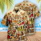 Funny Beer Drinking Holiday Party Hawaiian Shirt Pattern View For Lightweight Everyday Style