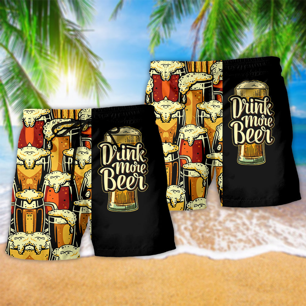 Beer Colorful Favorite Fun Beach Shorts Artwork Detail For Culinary Humor And Gifting