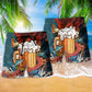 Craft Beer Beach Shorts Pattern Detail For Seaside Leisure And Easy Warm Weather Wear