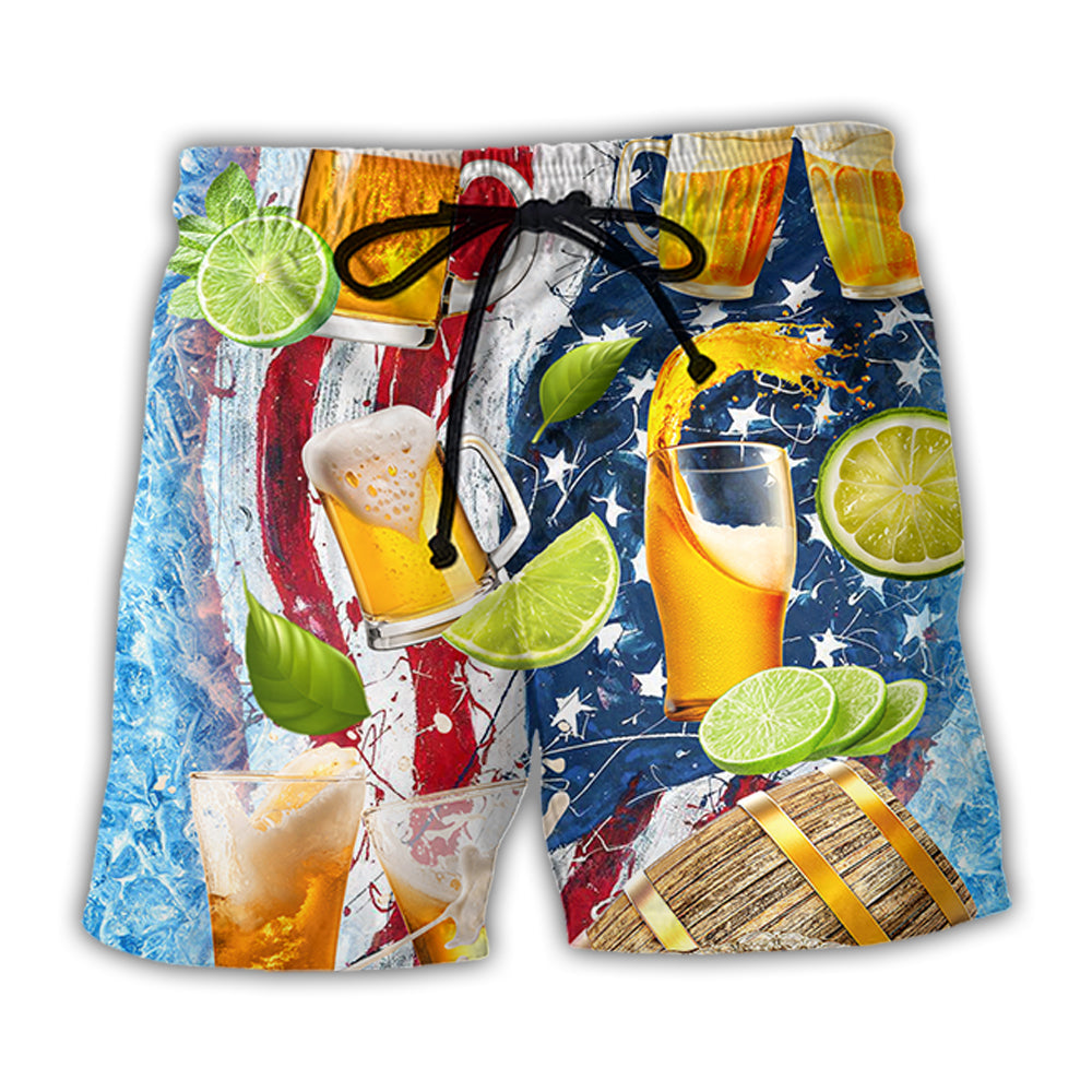 Beer Independence Day Beach Shorts For Poolside Relaxation And Summer Adventures