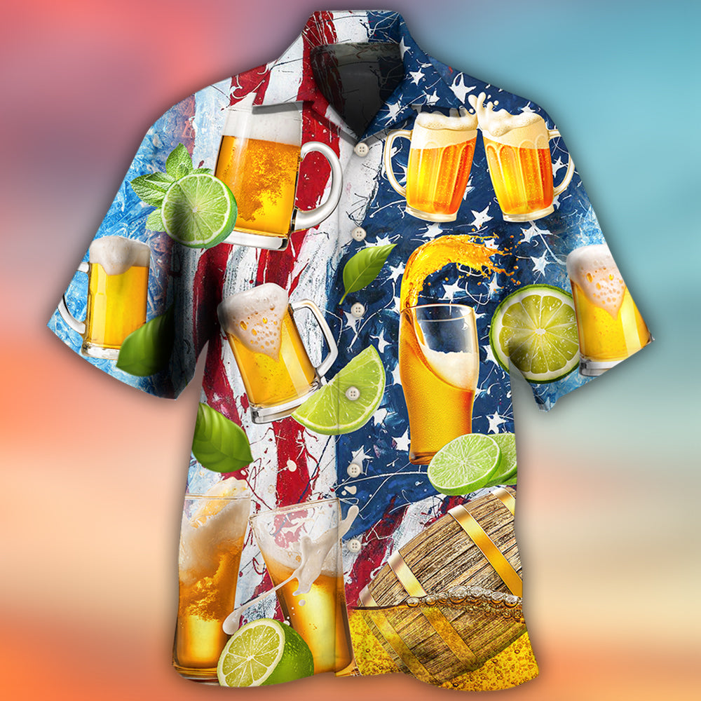 Beer Independence Day Hawaiian Shirt For Summer Vacation And Beach Travel