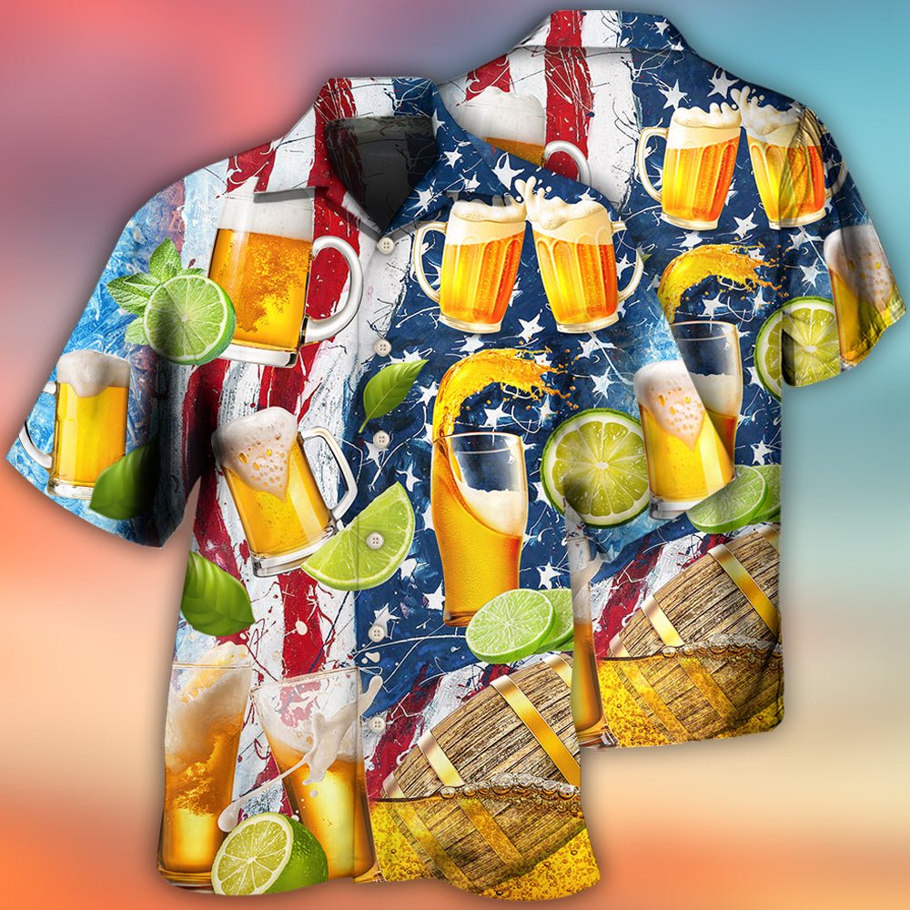 Beer Independence Day Hawaiian Shirt For Resort Getaways And Comfortable Summer Activities