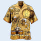 Vintage Beer Drinking Hawaiian Shirt Pattern Detail For Summer Holidays And Outdoor Fun