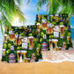 Beer Green Leaf Beach Shorts Pattern Detail For Coastal Leisure And Travel Ready Comfort
