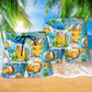 Beer Make Everyone Happy Hawaiian Print Beach Shorts For Beach Gatherings And Travel