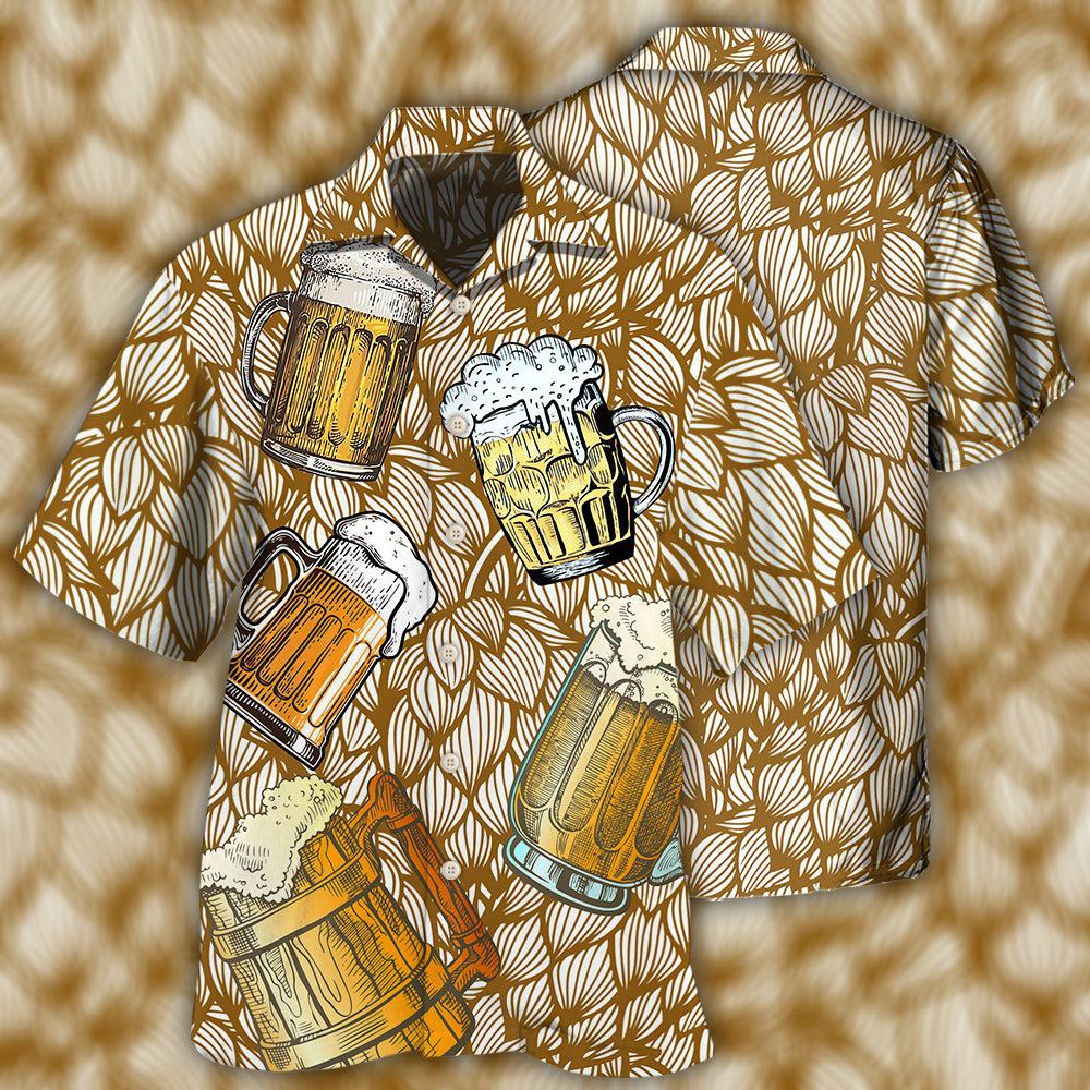 Beer Pattern Hawaiian Shirt For Coastal Travel, Casual Events, And Comfortable Summer Wear