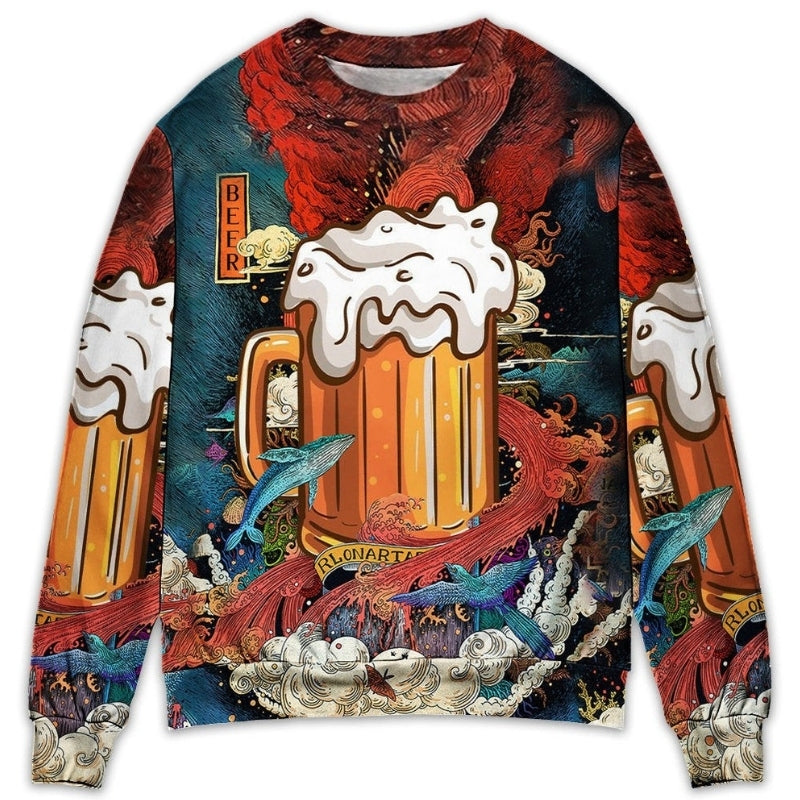 Beer Theme Sweater For Casual Gatherings Holidays And Everyday Comfort
