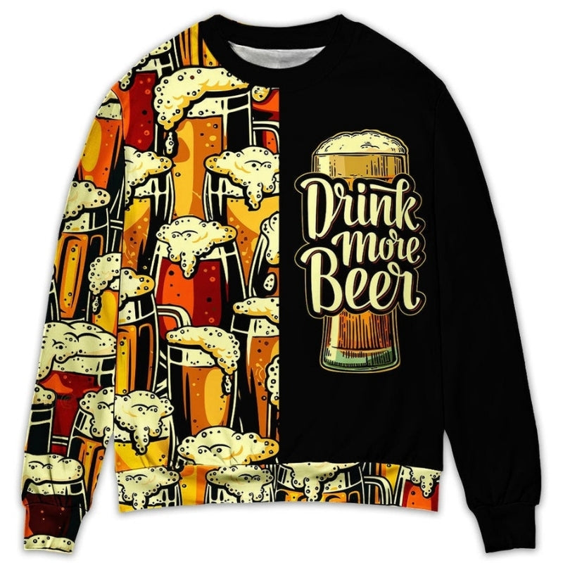 Beer Theme Fun Drinking Sweater For Distinctive Style Travel Adventures And Creative Gifts