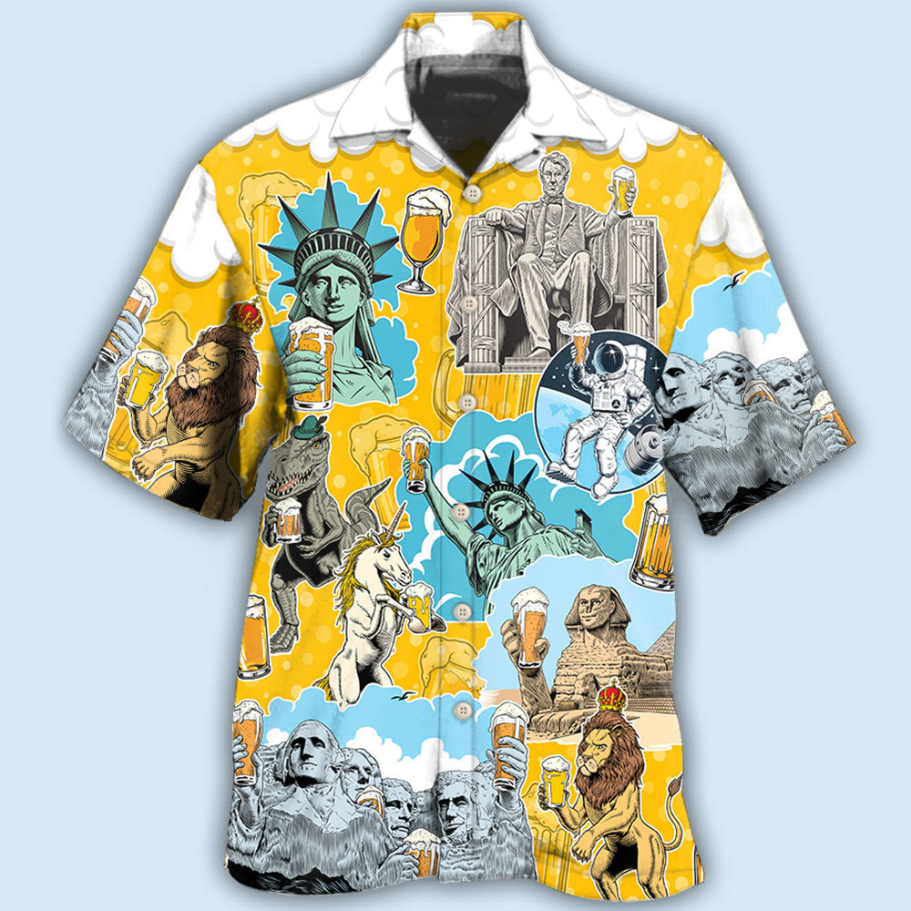 Beer Hour Hawaiian Shirt For Tropical Holidays, Outdoor Gatherings, And Everyday Comfort