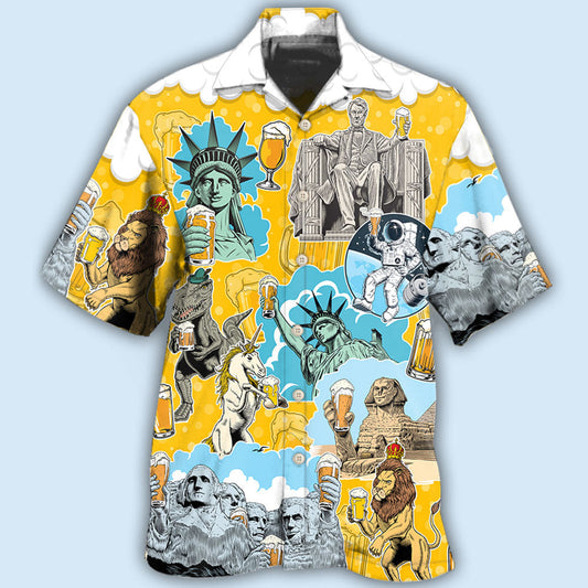Beer Hour Hawaiian Shirt For Tropical Holidays, Outdoor Gatherings, And Everyday Comfort