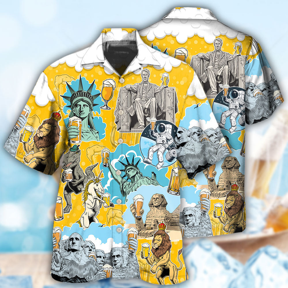 Beer Hour Hawaiian Shirt For Tropical Holidays, Outdoor Gatherings, And Everyday Comfort