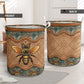 Bee Rattan Mandala Classic Laundry Basket For Nursery Dorm And Home Storage