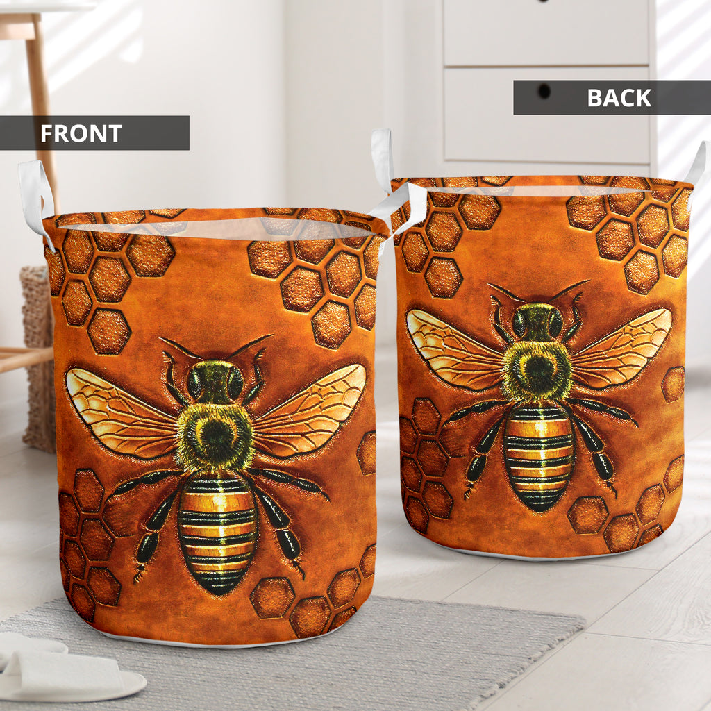Bee Yourself Sky Orange Laundry Basket For Nursery Dorm And Home Storage