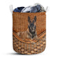 Small Size Belgian Malinois Dog Rattan Texture Laundry Basket For Bathroom Bedroom Storage