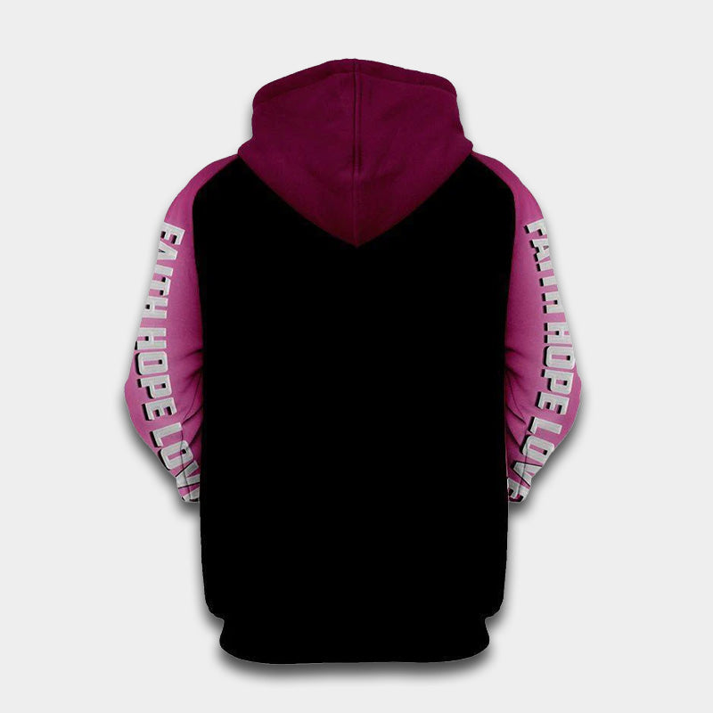 Pink Believe Flower Ribbon Breast Cancer Awareness Hoodie For Awareness Events Everyday Support And Thoughtful Gifting
