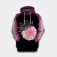 Pink Believe Ribbon Flower Hoodie For Awareness Campaigns Comfortable Wear And Supportive Gifting