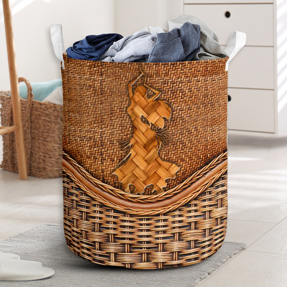 Belly Dance Rattan Texture Laundry Basket For Room Home Organizer