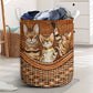 Bengal Cat Rattan Texture Basic Laundry Basket For Room Home Organizer