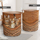 Bengal Cat Rattan Texture Basic Laundry Basket For Nursery Dorm And Home Storage