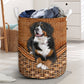 Bernese Mountain Dog Rattan Reaxture Lover Laundry Basket For Room Home Organizer