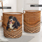 Bernese Mountain Dog Rattan Texture Laundry Basket For Nursery Dorm And Home Storage