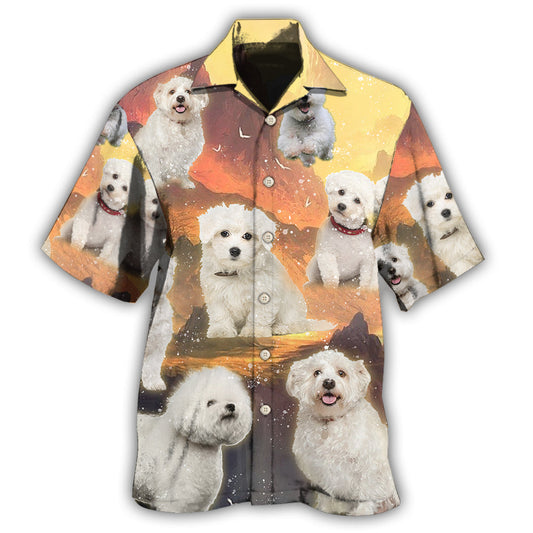Cute Bichon Frise Dog Design Hawaiian Shirt For Beach Days, Summer Outings, And Thoughtful Gift Giving