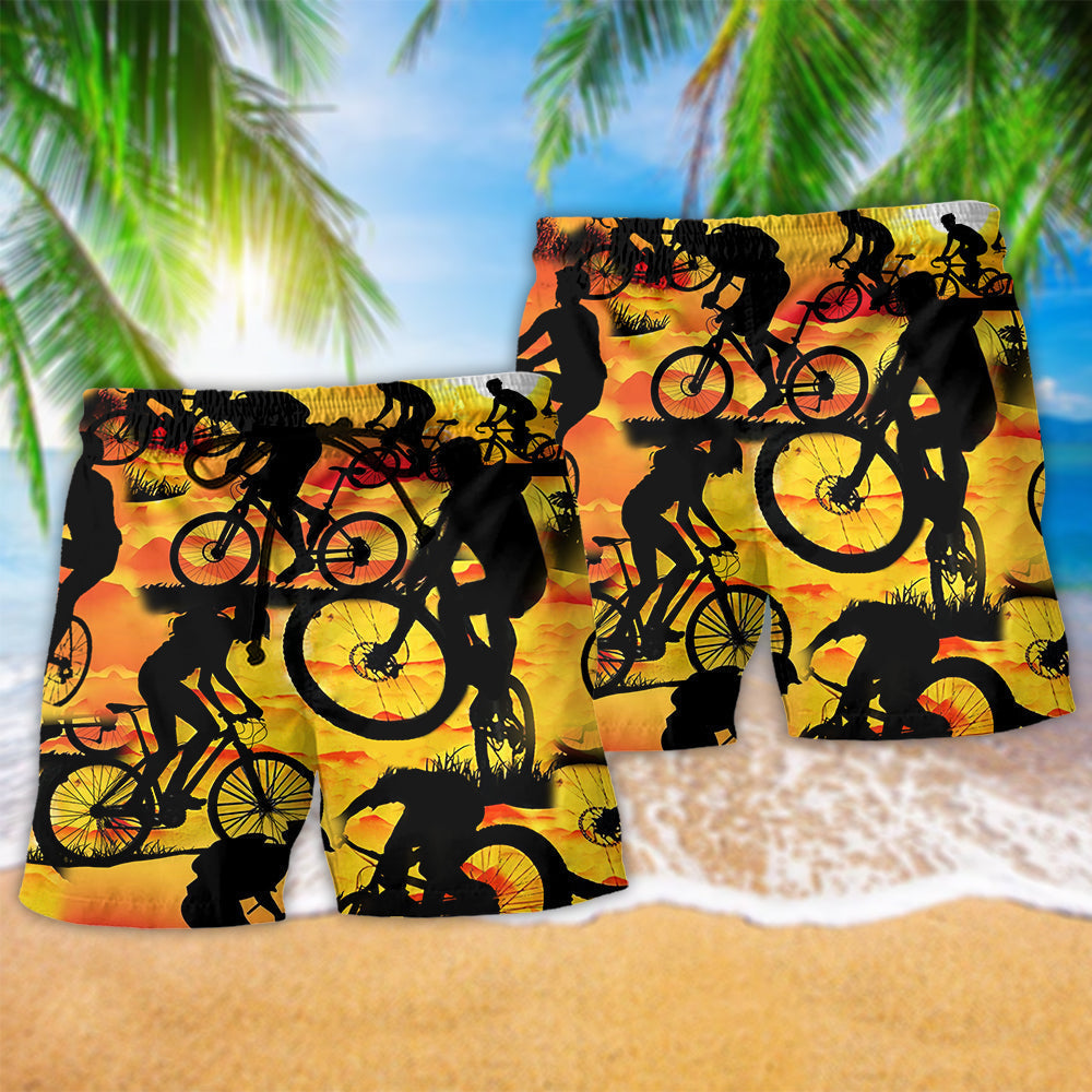 Bicycle Journey Not A Race Beach Shorts Design View For Summer Events And Coastal Getaways