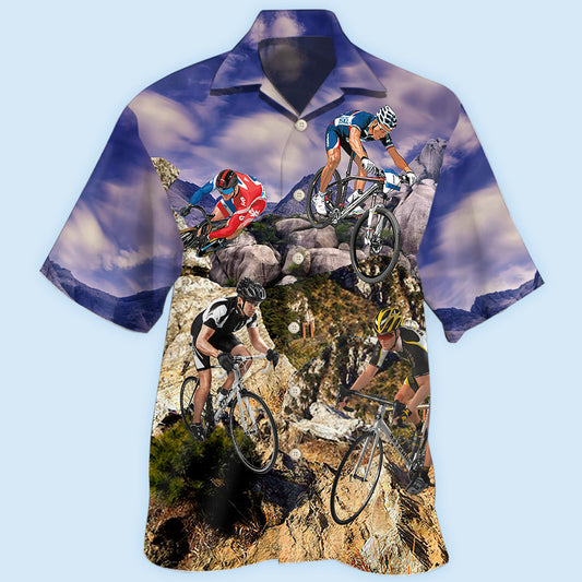 Mountain Bike Adventure Hawaiian Shirt For Beach Days, Summer Outings, And Thoughtful Gift Giving