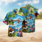 Bigfoot Creative Pattern Hawaiian Shirt For Tropical Holidays, Outdoor Gatherings, And Everyday Comfort