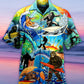 Forest Creature Surfing Hawaiian Shirt For Beach Parties And Weekend Getaways
