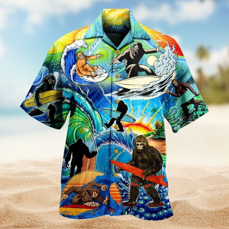 Excavator Construction Heavy Equipment Hawaiian Shirt Front Pattern View For Casual Outings