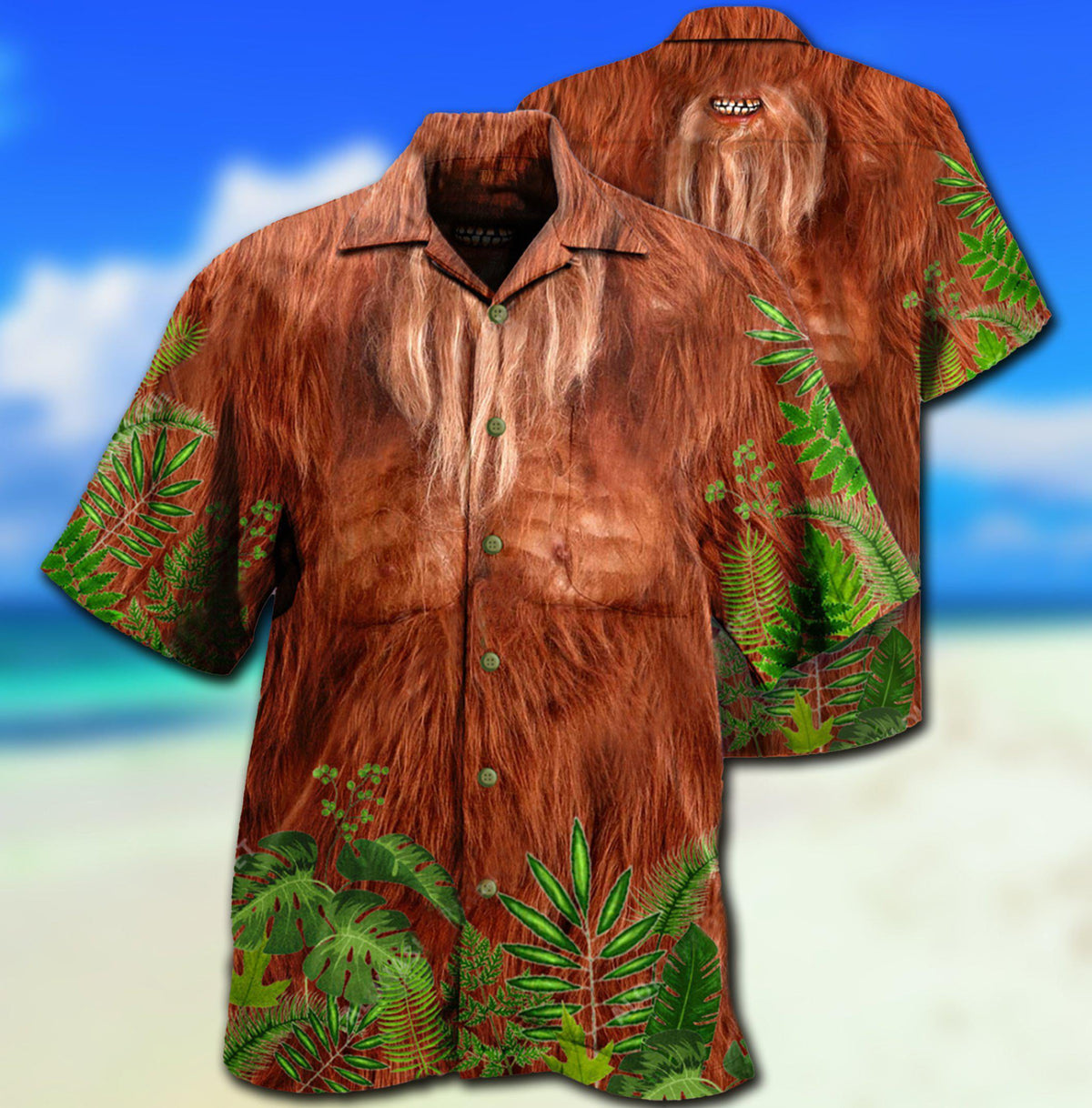 Mythical Forest Creature Hawaiian Shirt With Detailed Graphic For Summer Vacation Beach Travel And Casual Wear